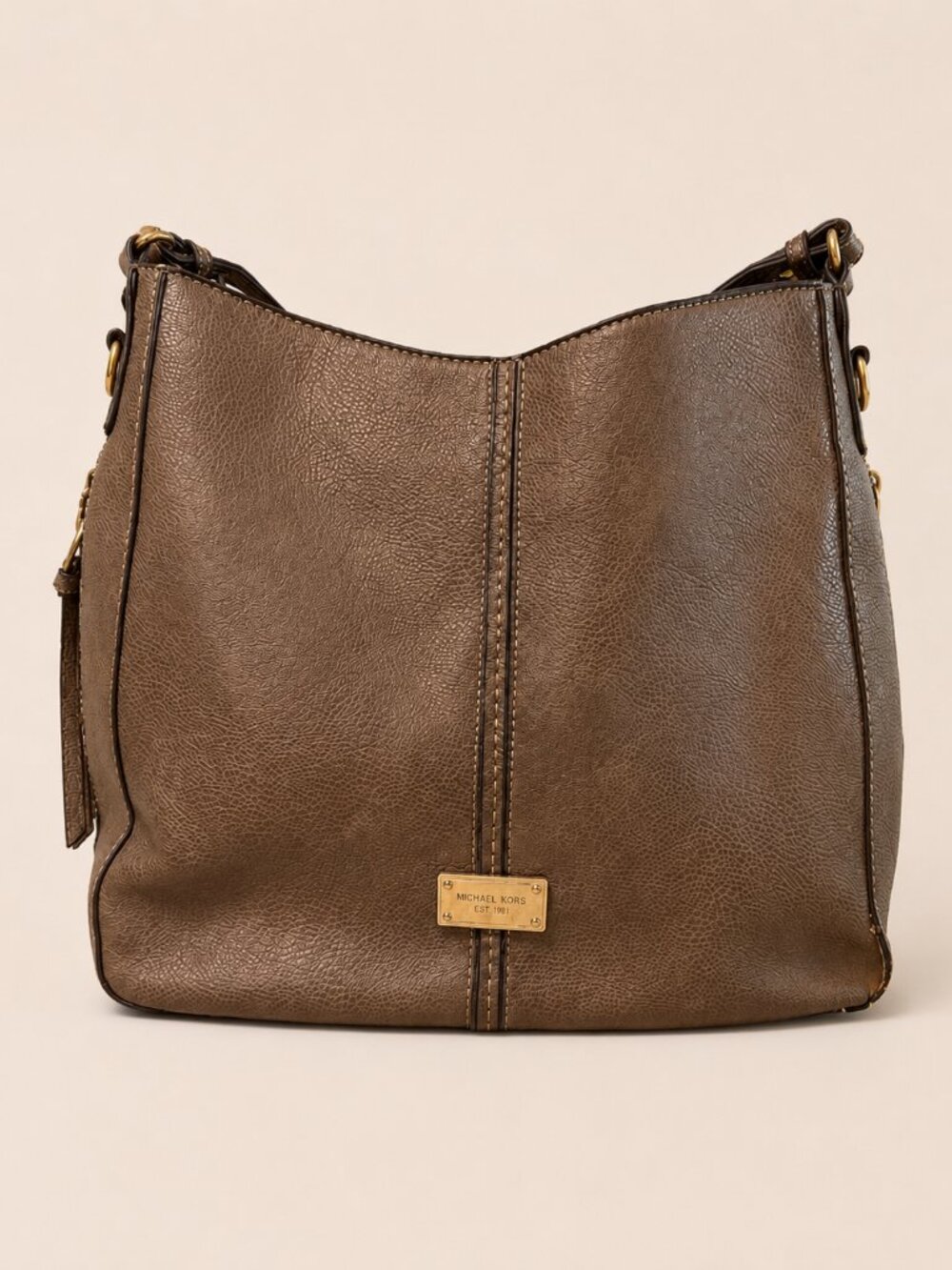 Vintage Michael Kors "Est. 1981" Pebbled Leather Hobo Shoulder Bag